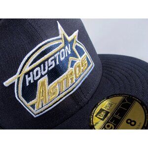 Houston Astros 1994 Logo Navy Blue Plain Jane New Era 59FIFTY 5950 Fitted Cap 8